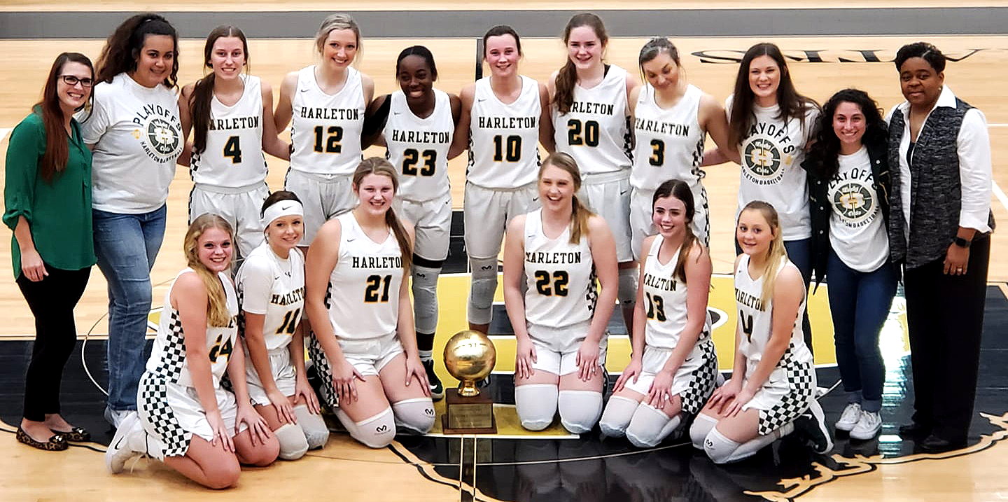Sportieve studenten van de Harleton High School in Texas.