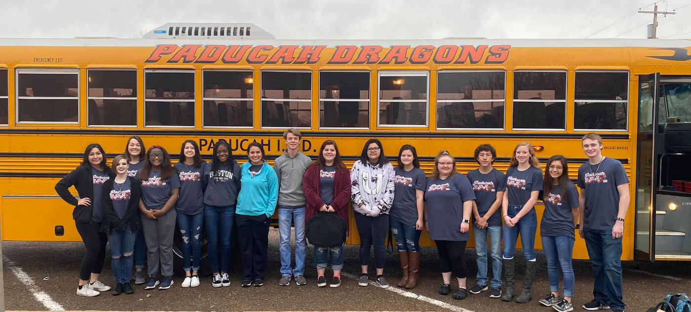 Studenten van de Paducah High School in Texas.