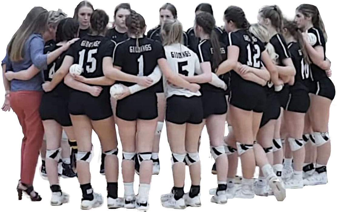 Het volleybalteam van de Giddings High School in Texas.