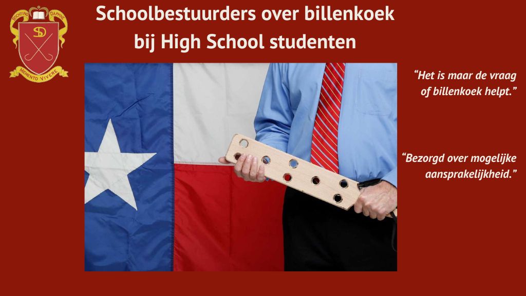 Schoolbestuurders over billenkoek bij High School studenten.